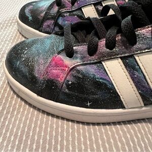 Adidas Custom Hand-painted Purple Nebula Galaxy Court Sneakers Size 9